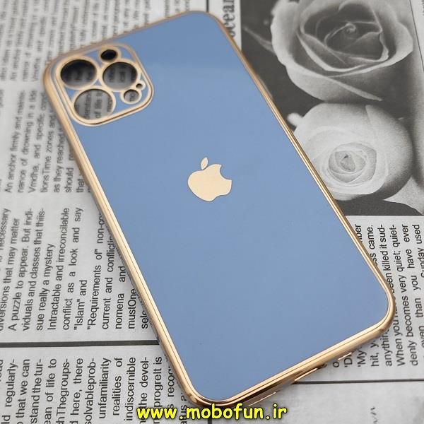 قاب گوشی iPhone 12 Pro آیفون طرح ژله ای مای کیس گلد لاین دور طلایی محافظ لنز دار آبی سیرا کد 375